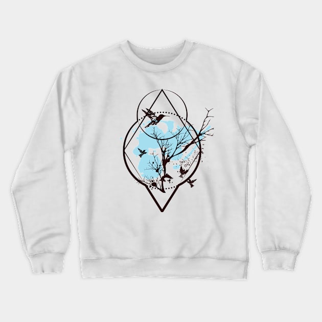 Boho Style Hummingbird Art Crewneck Sweatshirt by BWXshirts